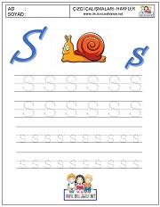 ş harfi çizgi çalışması